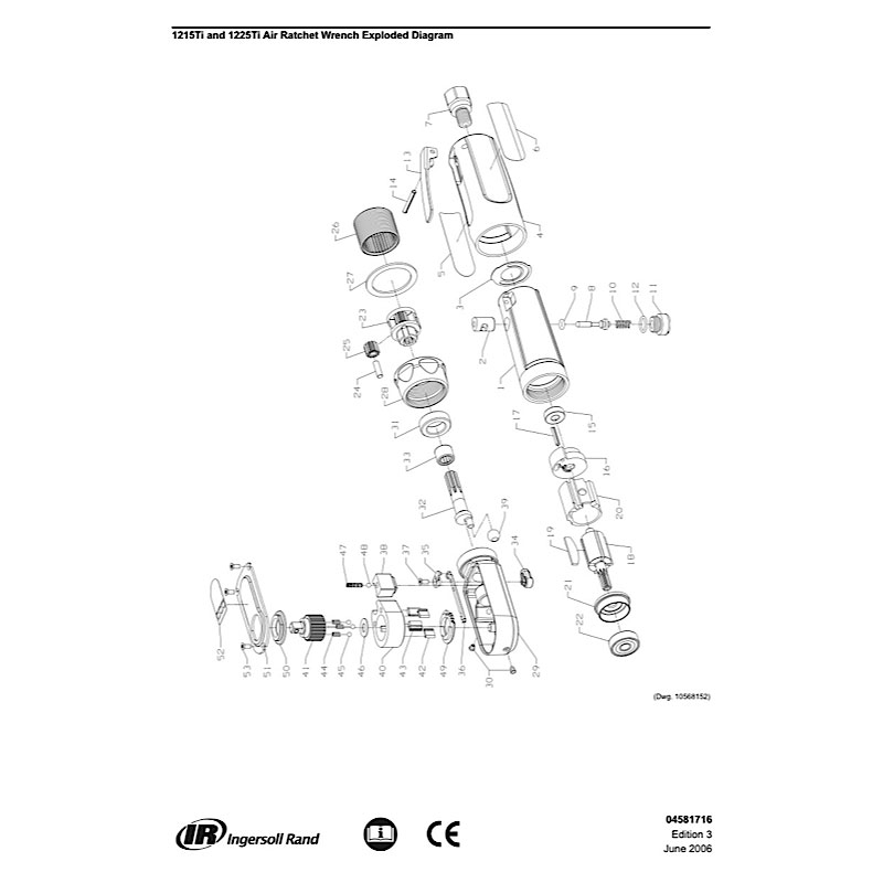 Diagram Diagram and Parts List for IR1215TI  Ingersoll Rand Ratchet